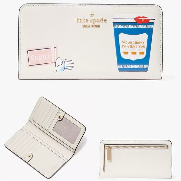 NWT💃Kate Spade Collectable Bundle Coffee Break Tote Shoulder and Wallet Set - Picture 7 of 11